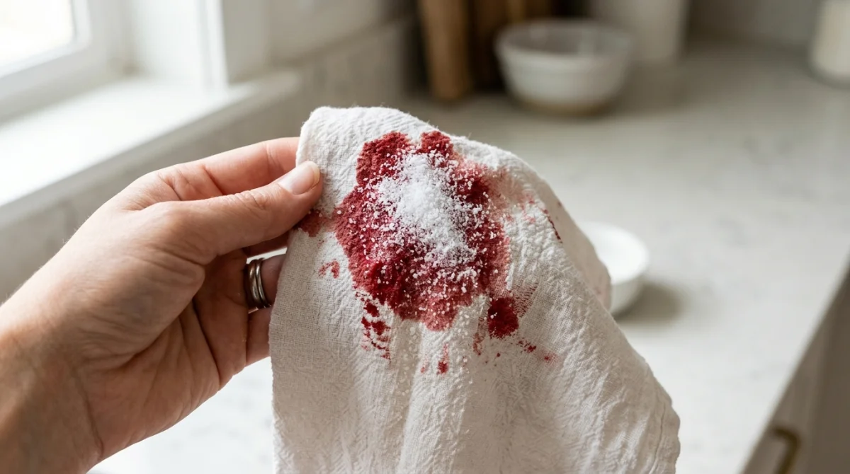 5. Utiliser du sel pour absorber une tache de sang fraîche