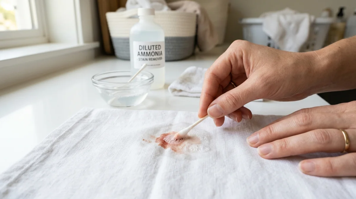 7. L'ammoniaque pour les taches de sang tenaces sur les vêtements