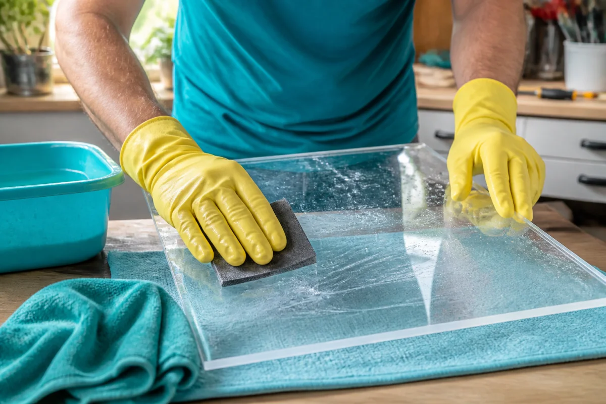 Comment nettoyer du plexiglas rayé avec un ponçage humide à l’aide de papier abrasif et d’eau