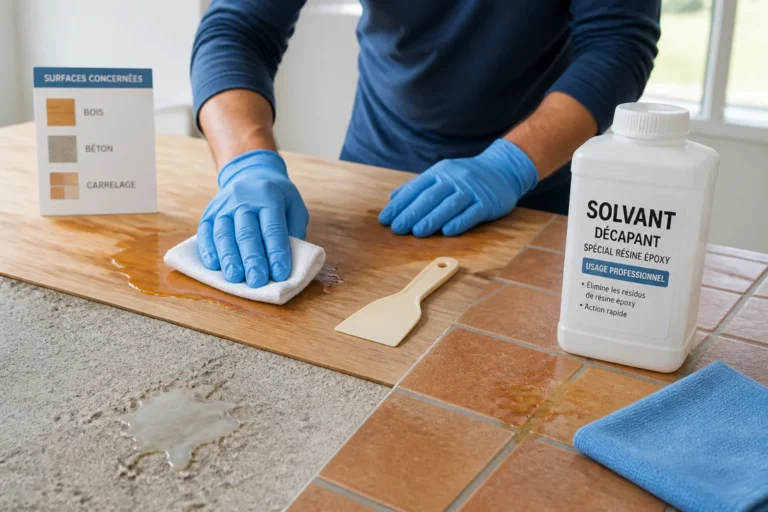 Comment nettoyer de la résine époxy avec un chiffon, une spatule et un solvant sur différentes surfaces